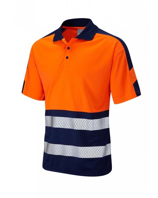 LEO WORKWEAR WATERSMEET ISO 20471 Cl 1 Dual Colour Coolviz Plus Polo Shirt